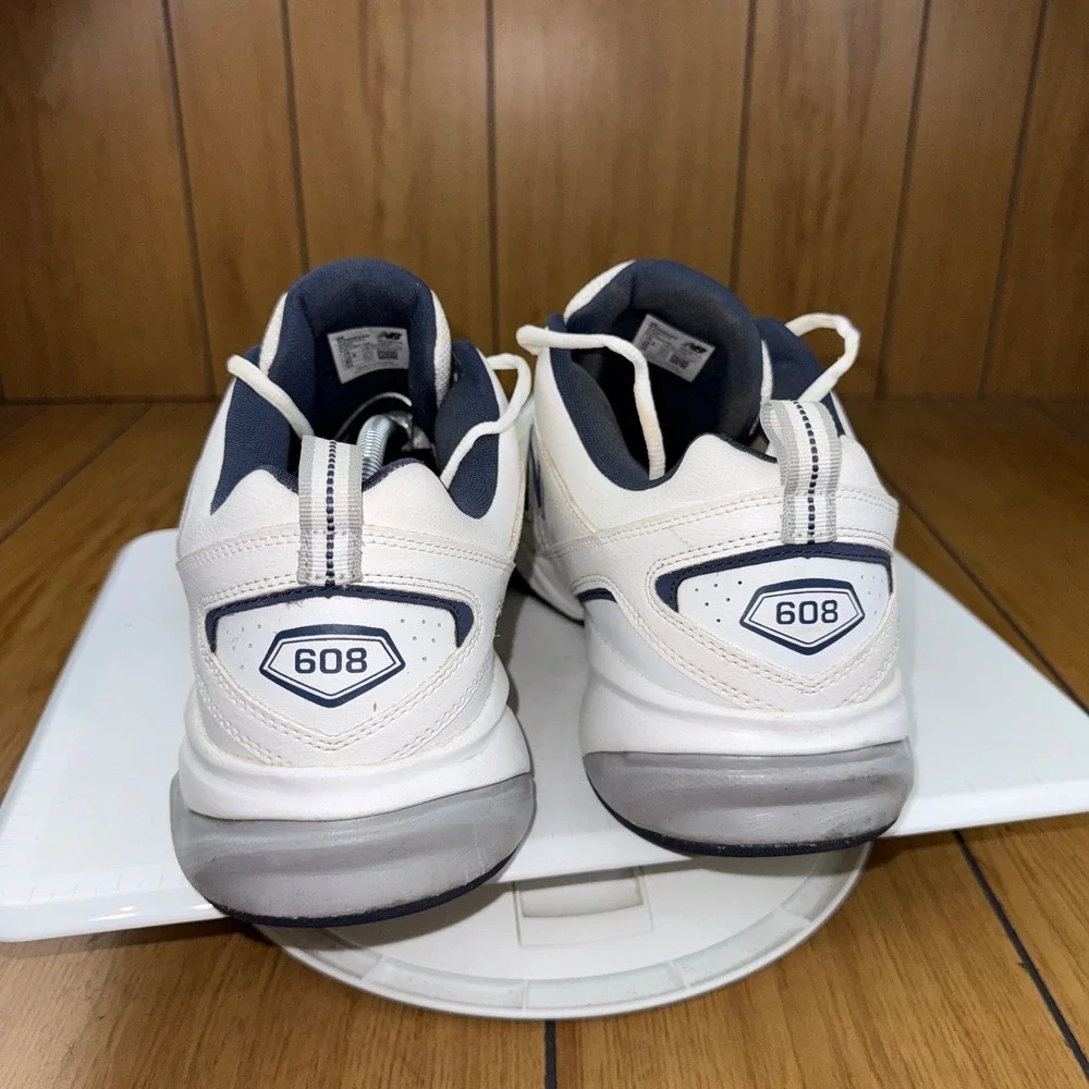 New Balance 608v4 Mens White Navy Leather Training Shoes MX608V4W Size 15 4E